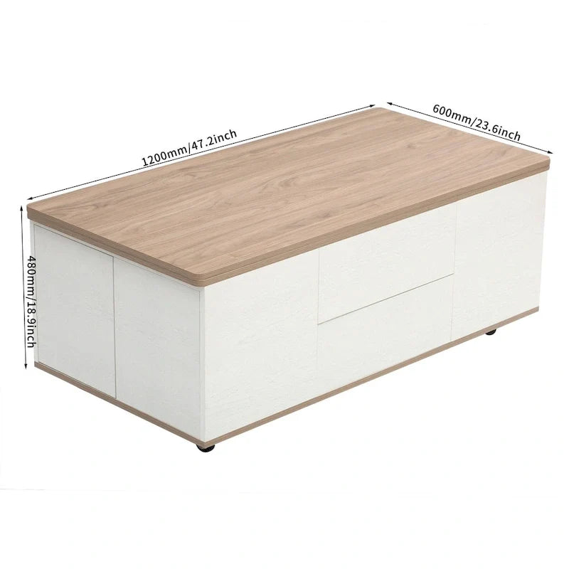 Table basse ou table d'appoint de rangement en abaca tissé naturel, style rotin bohème