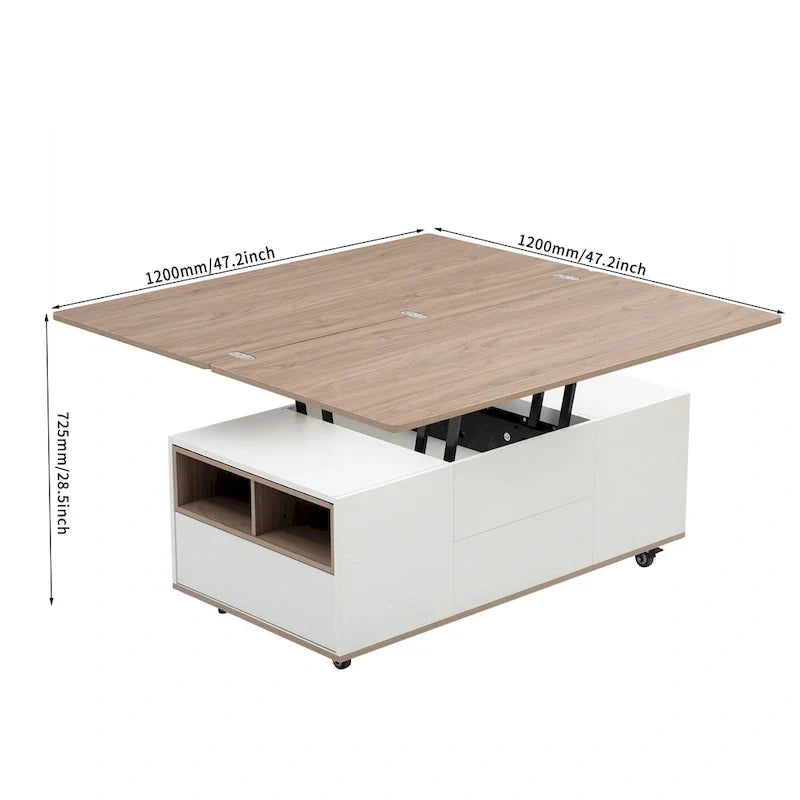 Table basse ou table d'appoint de rangement en abaca tissé naturel, style rotin bohème