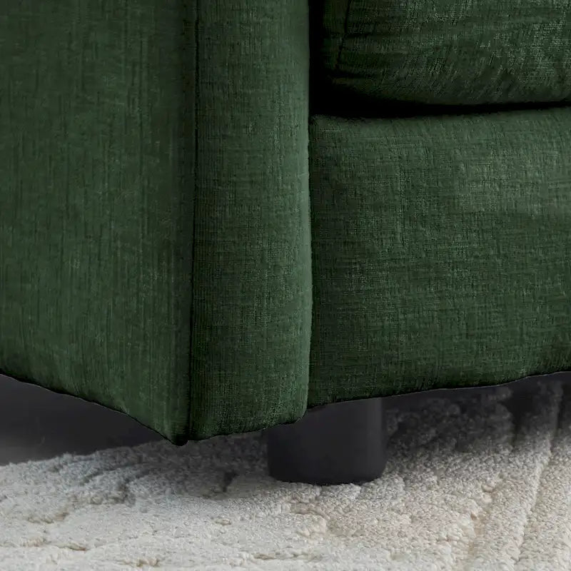 Canapé sectionnel d'angle 4 pièces modulaire en chenille avec pouf