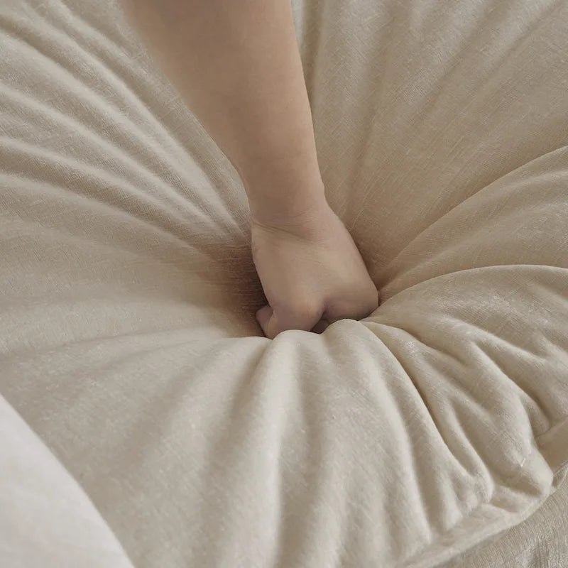 Canapé sectionnel d'angle 4 pièces modulaire en chenille avec pouf