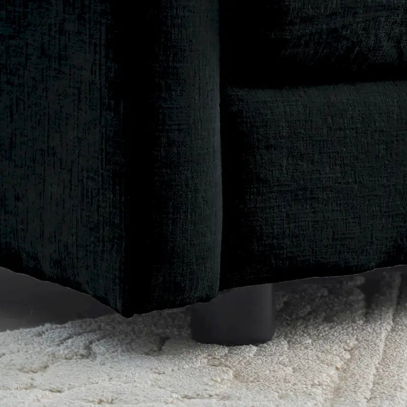 Canapé sectionnel d'angle 4 pièces modulaire en chenille avec pouf