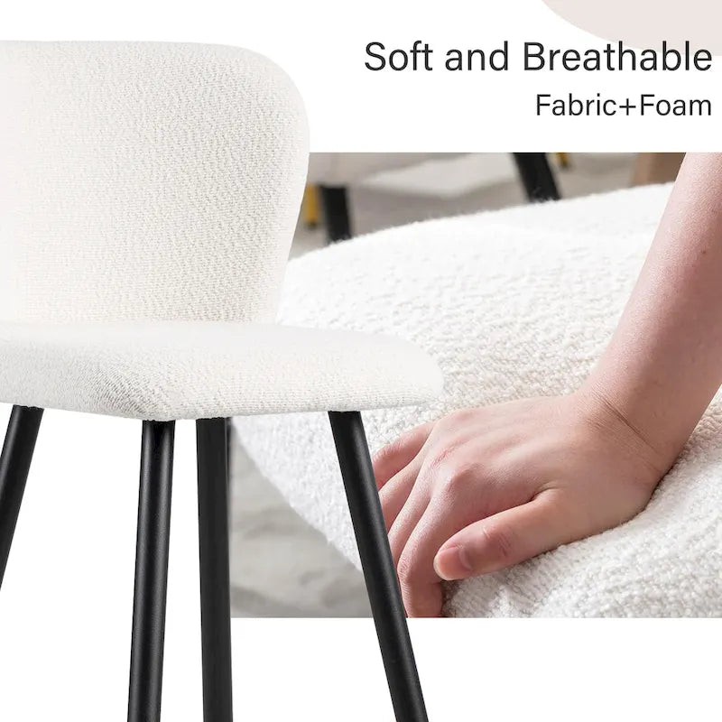 Tabouret de bar moderne Roomfitters 30, assise blanche avec pieds en métal noir et extrémités dorées, chaise de bar contemporaine, blanche