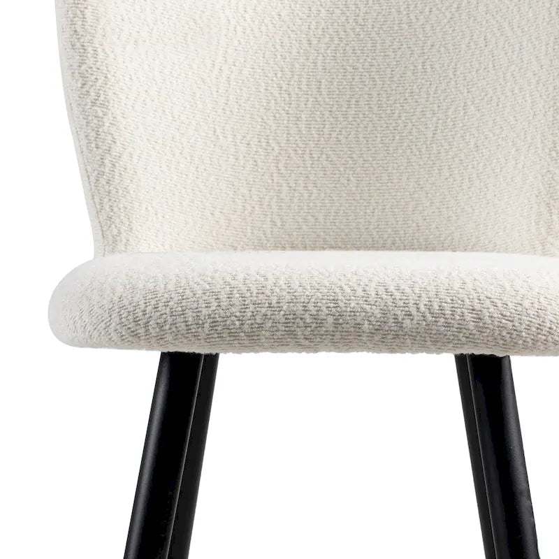 Tabouret de bar moderne Roomfitters 30, assise blanche avec pieds en métal noir et extrémités dorées, chaise de bar contemporaine, blanche