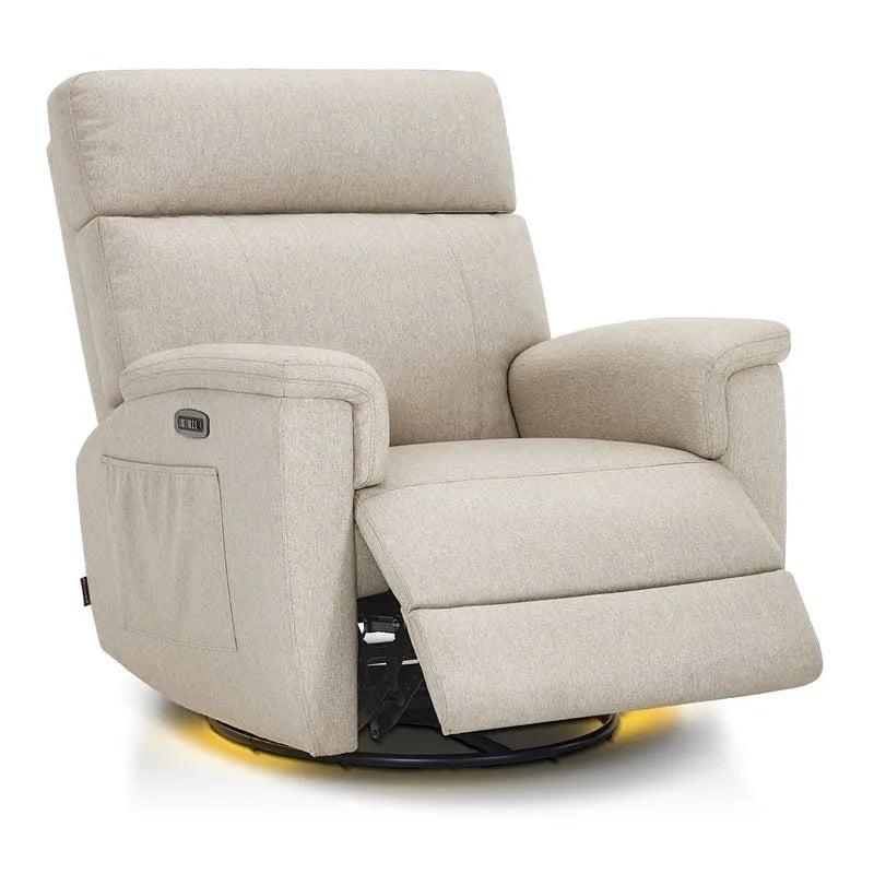 Fauteuil de maternité inclinable pivotant et coulissant électrique, tissu rembourré, gris brume, bleu, beige