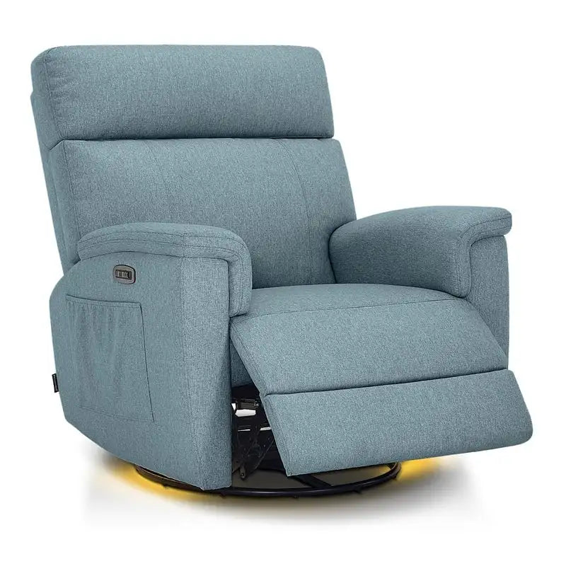 Fauteuil de maternité inclinable pivotant et coulissant électrique, tissu rembourré, gris brume, bleu, beige