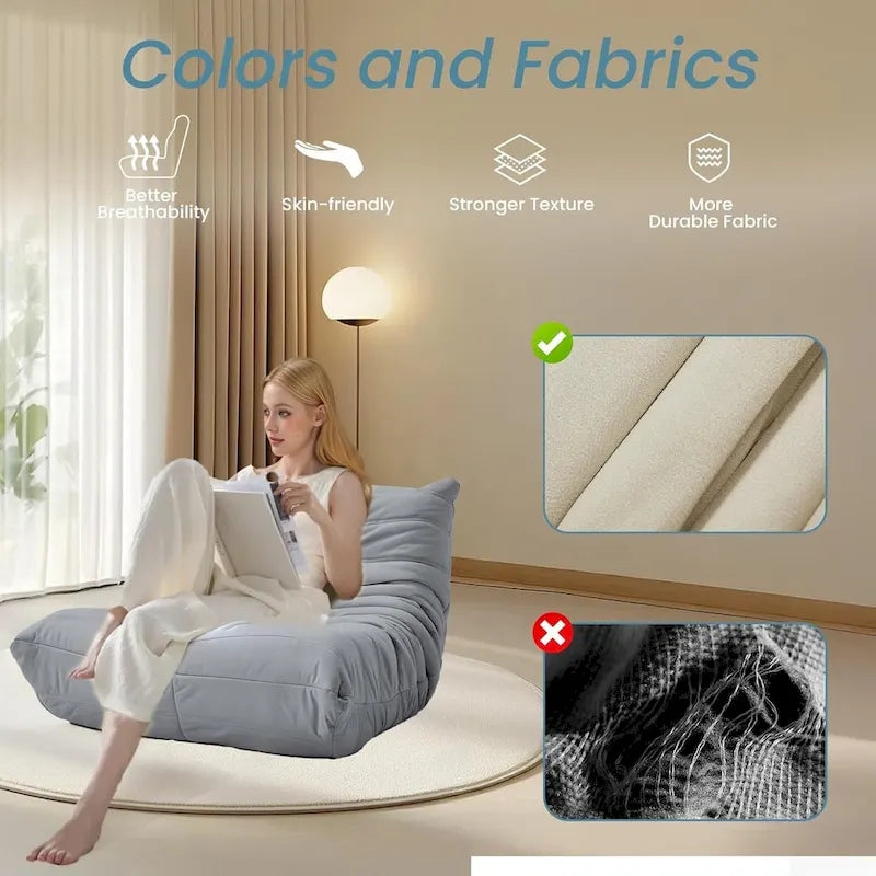 Fauteuil de sol poire en mousse à mémoire de forme, pouf en similicuir pour adultes et enfants, 5 couleurs