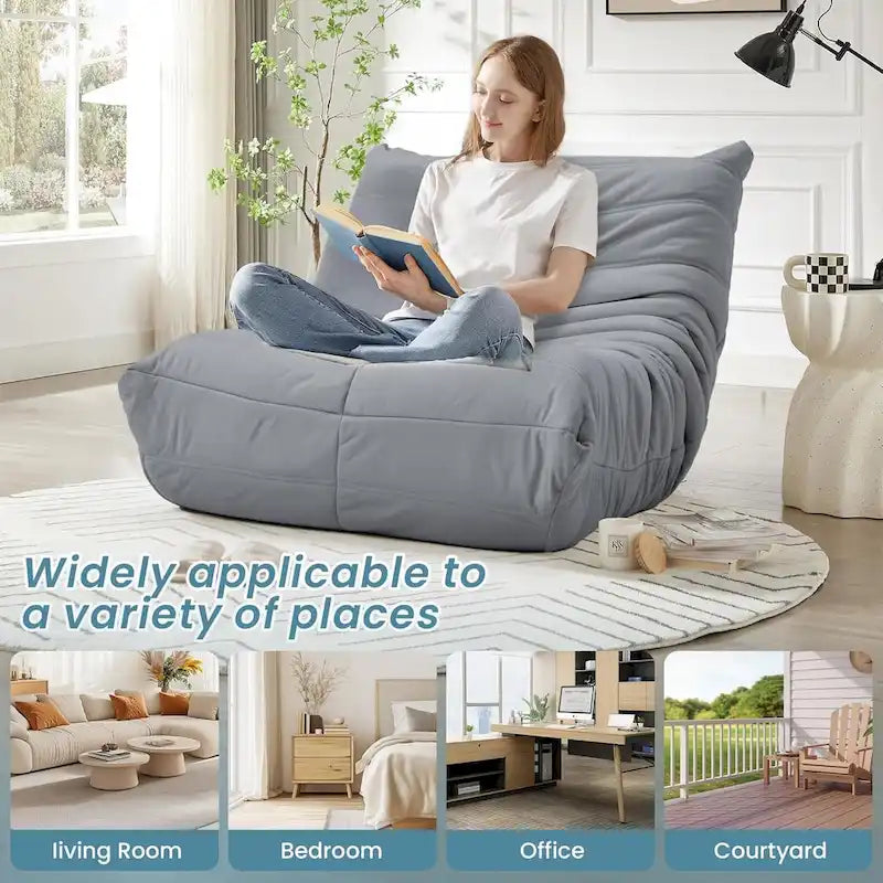 Fauteuil de sol poire en mousse à mémoire de forme, pouf en similicuir pour adultes et enfants, 5 couleurs