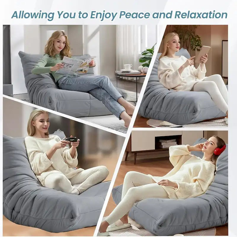 Fauteuil de sol poire en mousse à mémoire de forme, pouf en similicuir pour adultes et enfants, 5 couleurs