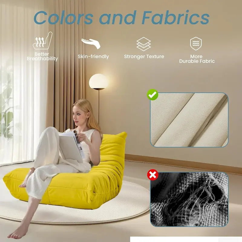 Fauteuil de sol poire en mousse à mémoire de forme, pouf en similicuir pour adultes et enfants, 5 couleurs