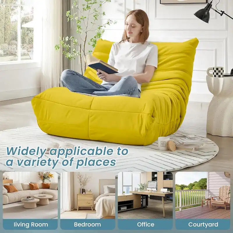 Fauteuil de sol poire en mousse à mémoire de forme, pouf en similicuir pour adultes et enfants, 5 couleurs