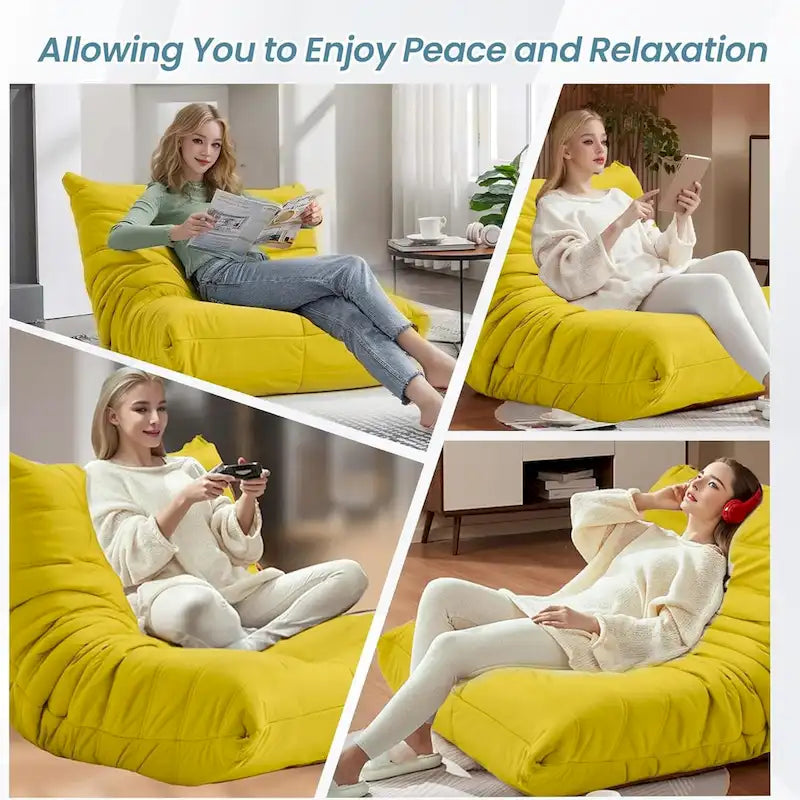 Fauteuil de sol poire en mousse à mémoire de forme, pouf en similicuir pour adultes et enfants, 5 couleurs