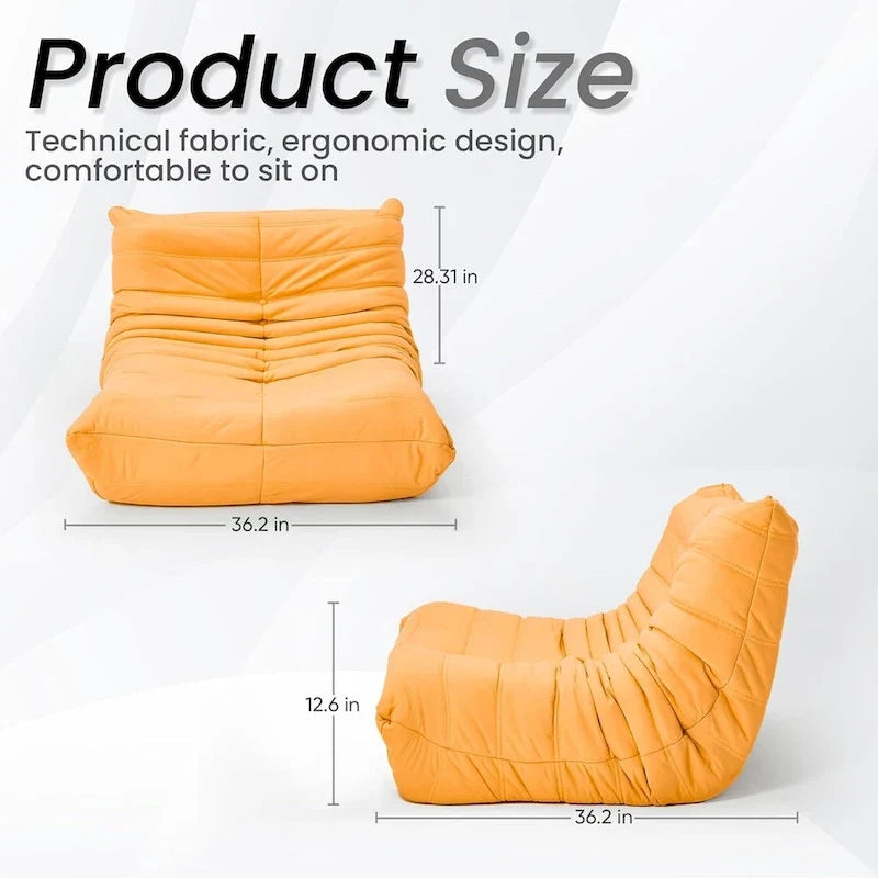 Fauteuil de sol poire en mousse à mémoire de forme, pouf en similicuir pour adultes et enfants, 5 couleurs