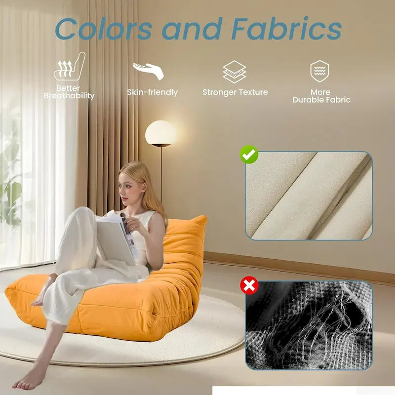 Fauteuil de sol poire en mousse à mémoire de forme, pouf en similicuir pour adultes et enfants, 5 couleurs