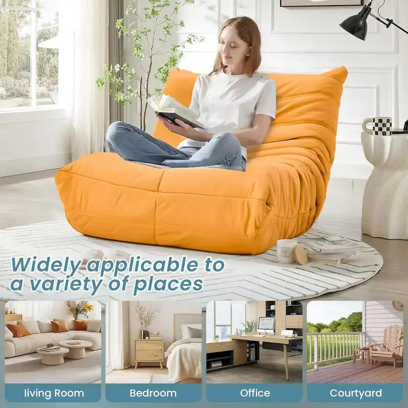 Fauteuil de sol poire en mousse à mémoire de forme, pouf en similicuir pour adultes et enfants, 5 couleurs