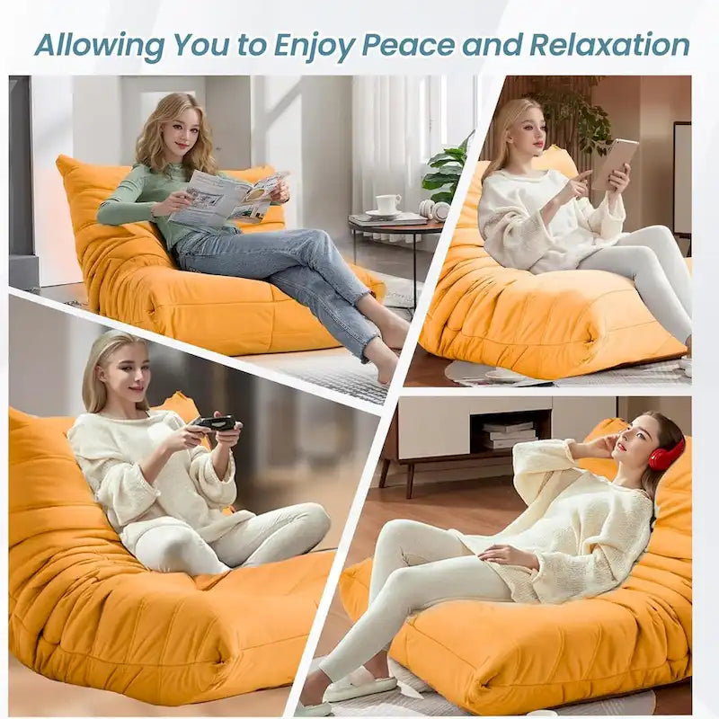 Fauteuil de sol poire en mousse à mémoire de forme, pouf en similicuir pour adultes et enfants, 5 couleurs