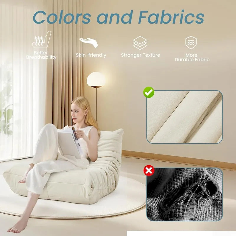 Fauteuil de sol poire en mousse à mémoire de forme, pouf en similicuir pour adultes et enfants, 5 couleurs