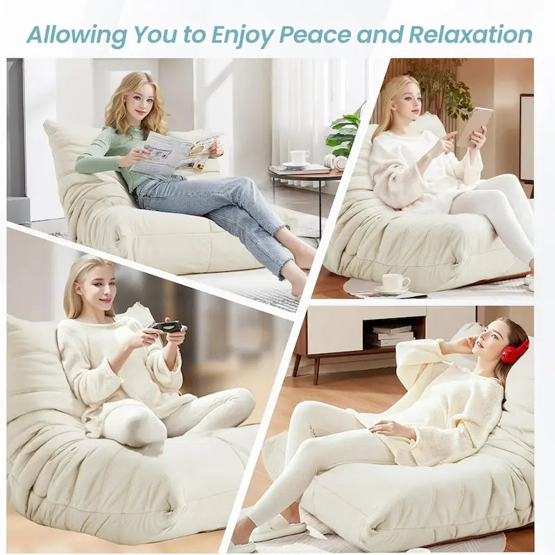 Fauteuil de sol poire en mousse à mémoire de forme, pouf en similicuir pour adultes et enfants, 5 couleurs