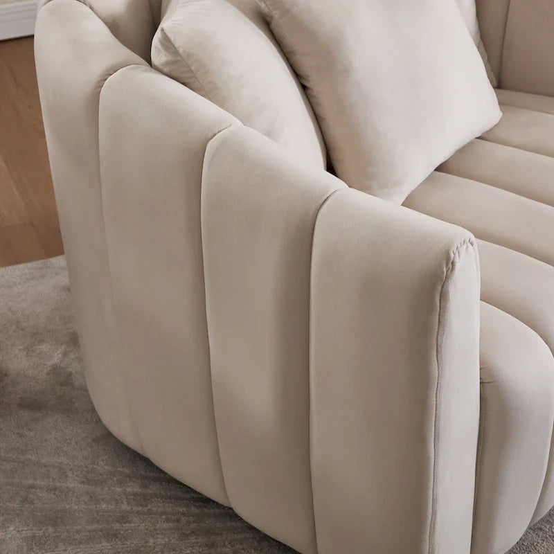 Lot de 2 fauteuils pivotants rembourrés 40,4 W, fauteuil pivotant simple et moderne avec oreillers