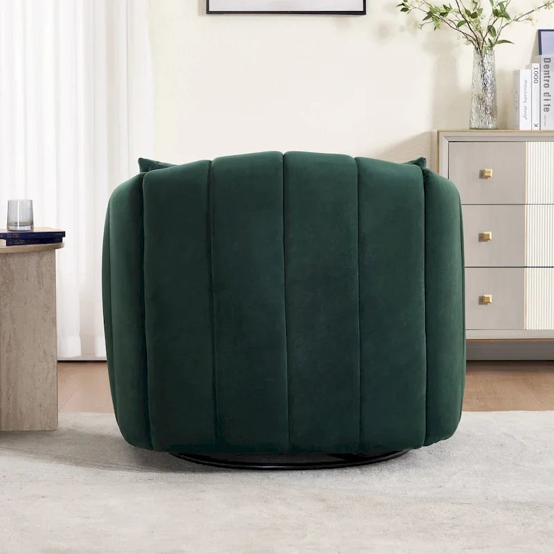 Lot de 2 fauteuils pivotants rembourrés 40,4 W, fauteuil pivotant simple et moderne avec oreillers