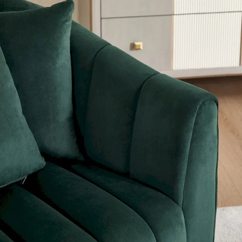 Lot de 2 fauteuils pivotants rembourrés 40,4 W, fauteuil pivotant simple et moderne avec oreillers