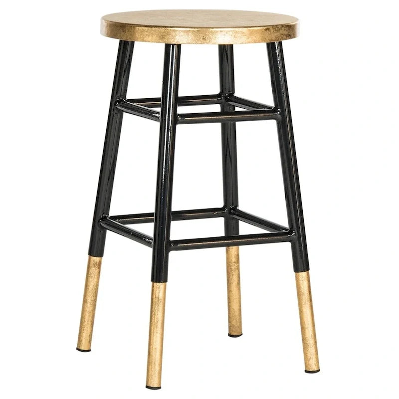 Tabouret de comptoir 24 pouces, bicolore marine or noir rouge blanc, 14"L x 14"P x 24"H