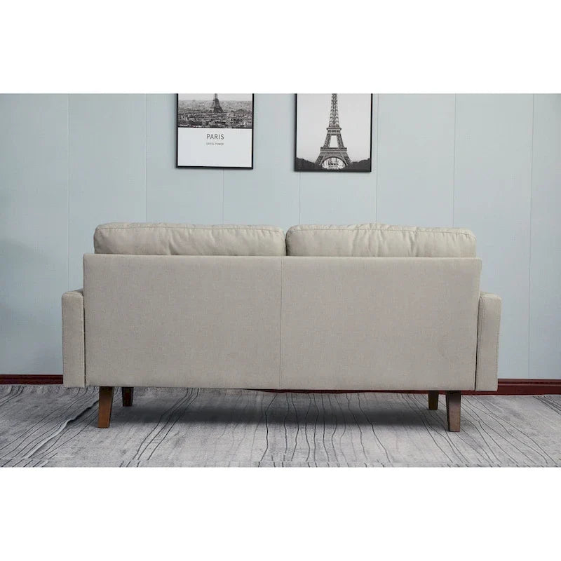 Canapé en lin à accoudoirs carrés de 70 pouces, 7 coloris disponibles, canapé de salon moderne