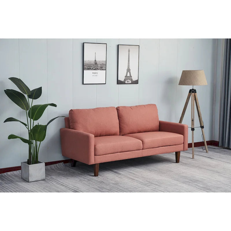 Canapé en lin à accoudoirs carrés de 70 pouces, 7 coloris disponibles, canapé de salon moderne