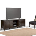Meuble TV traditionnel en bois massif de 72 pouces pour téléviseurs jusqu'à 80", 72"L x 18"P x 24"H