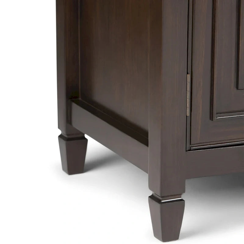 Meuble TV traditionnel en bois massif de 72 pouces pour téléviseurs jusqu'à 80", 72"L x 18"P x 24"H