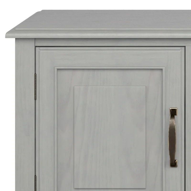 Meuble TV traditionnel en bois massif de 72 pouces pour téléviseurs jusqu'à 80", 72"L x 18"P x 24"H