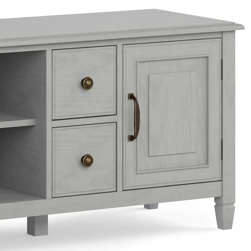 Meuble TV traditionnel en bois massif de 72 pouces pour téléviseurs jusqu'à 80", 72"L x 18"P x 24"H