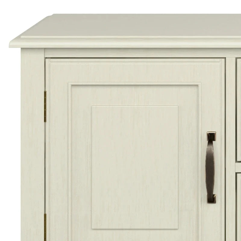 Meuble TV traditionnel en bois massif de 72 pouces pour téléviseurs jusqu'à 80", 72"L x 18"P x 24"H