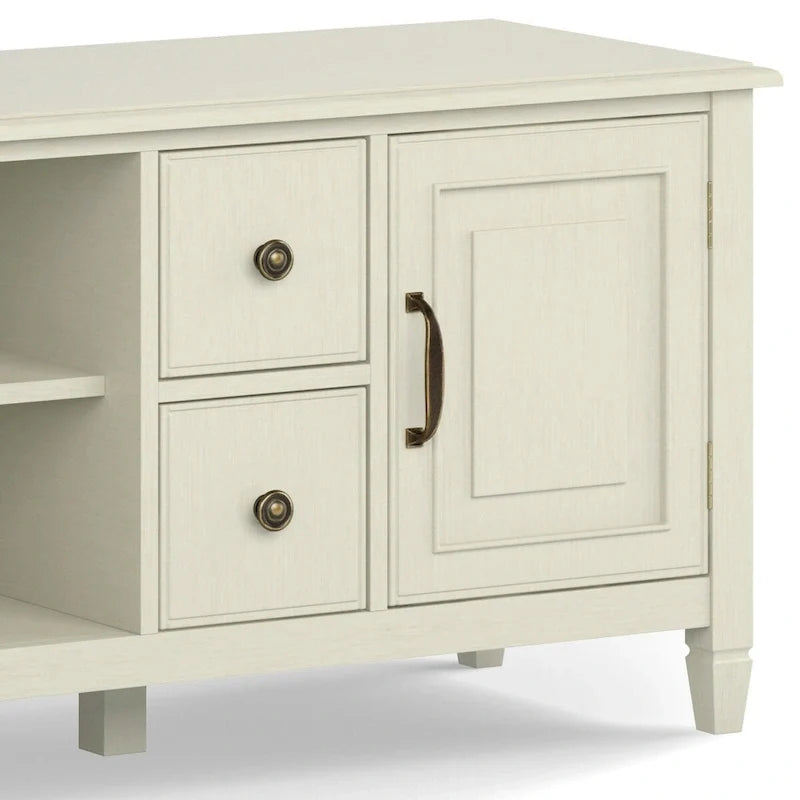 Meuble TV traditionnel en bois massif de 72 pouces pour téléviseurs jusqu'à 80", 72"L x 18"P x 24"H