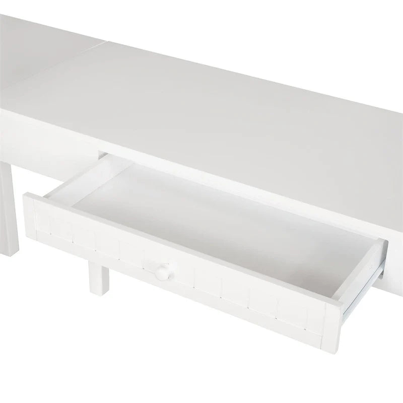 Lit mezzanine double Merax avec tiroirs, armoire, étagères et bureau