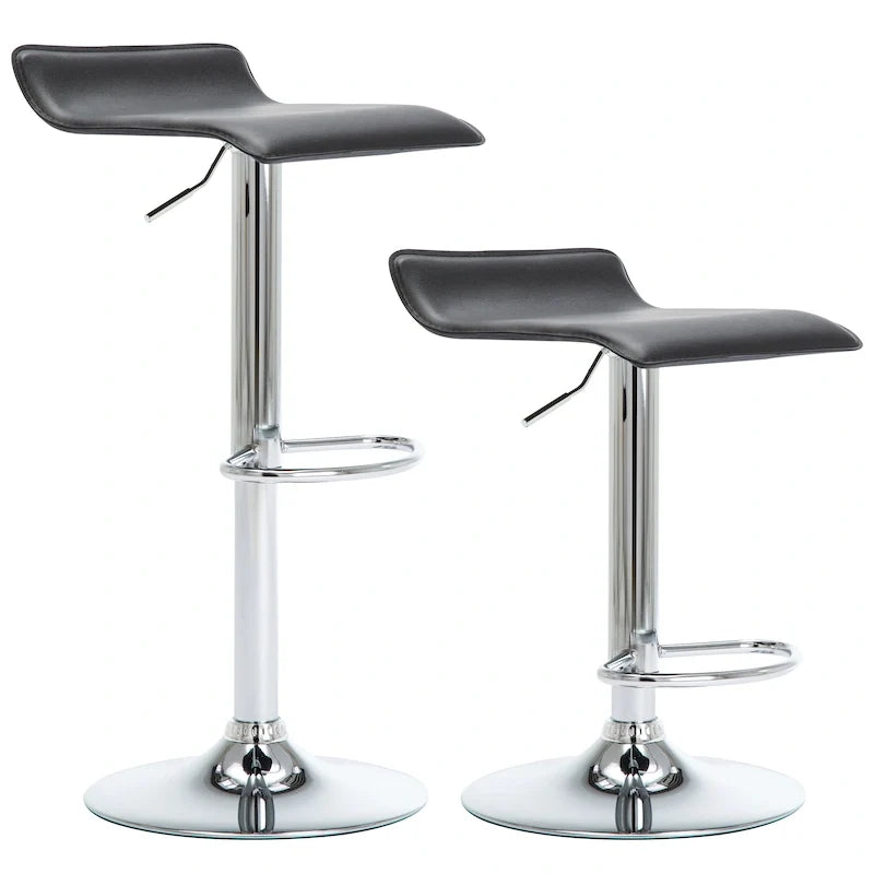 Tabourets de bar réglables en similicuir, à hauteur de comptoir ou de pub, lot de 2