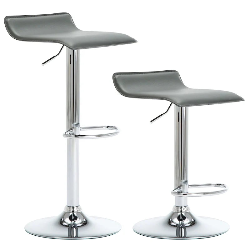 Tabourets de bar réglables en similicuir, à hauteur de comptoir ou de pub, lot de 2