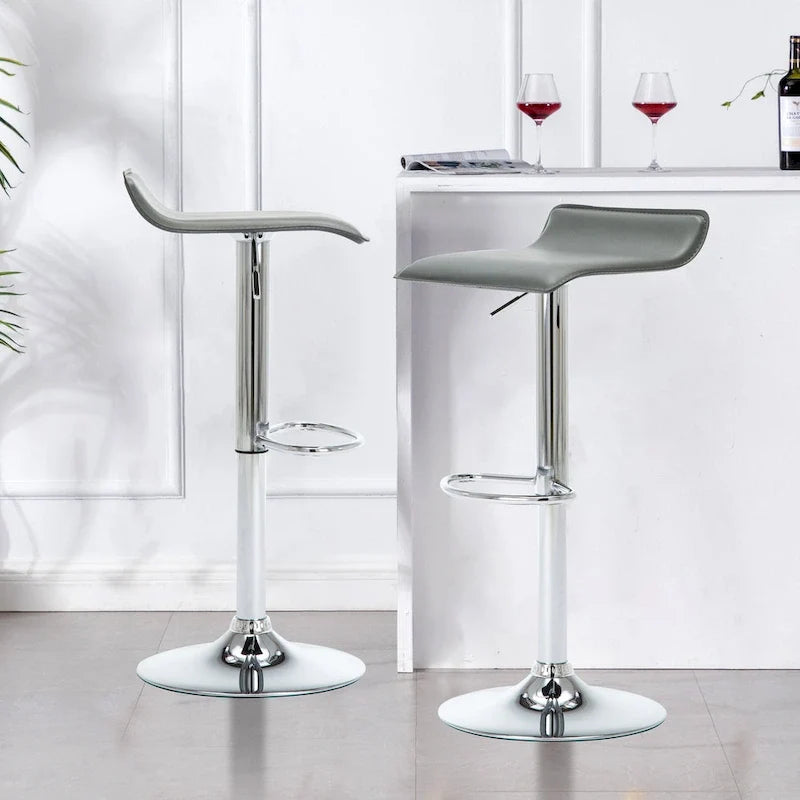 Tabourets de bar réglables en similicuir, à hauteur de comptoir ou de pub, lot de 2