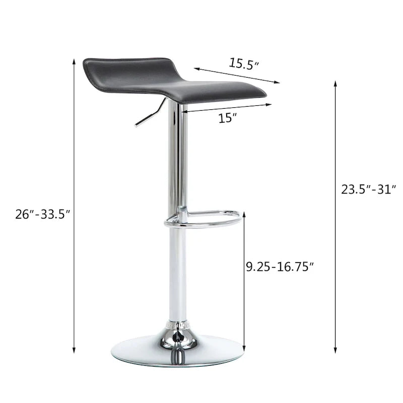 Tabourets de bar réglables en similicuir, à hauteur de comptoir ou de pub, lot de 2