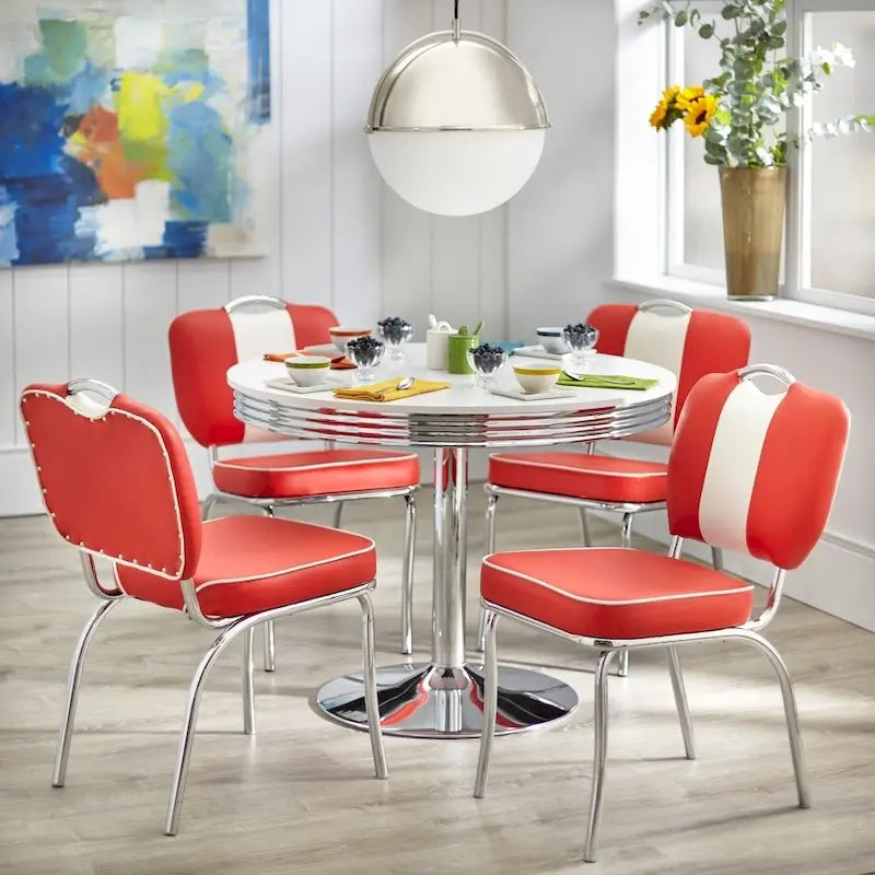 Table à manger rétro Simple Living Raleigh - Blanc