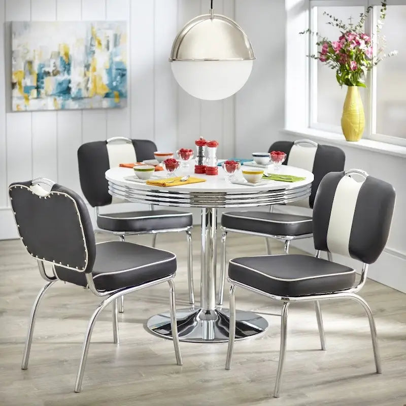 Table à manger rétro Simple Living Raleigh - Blanc