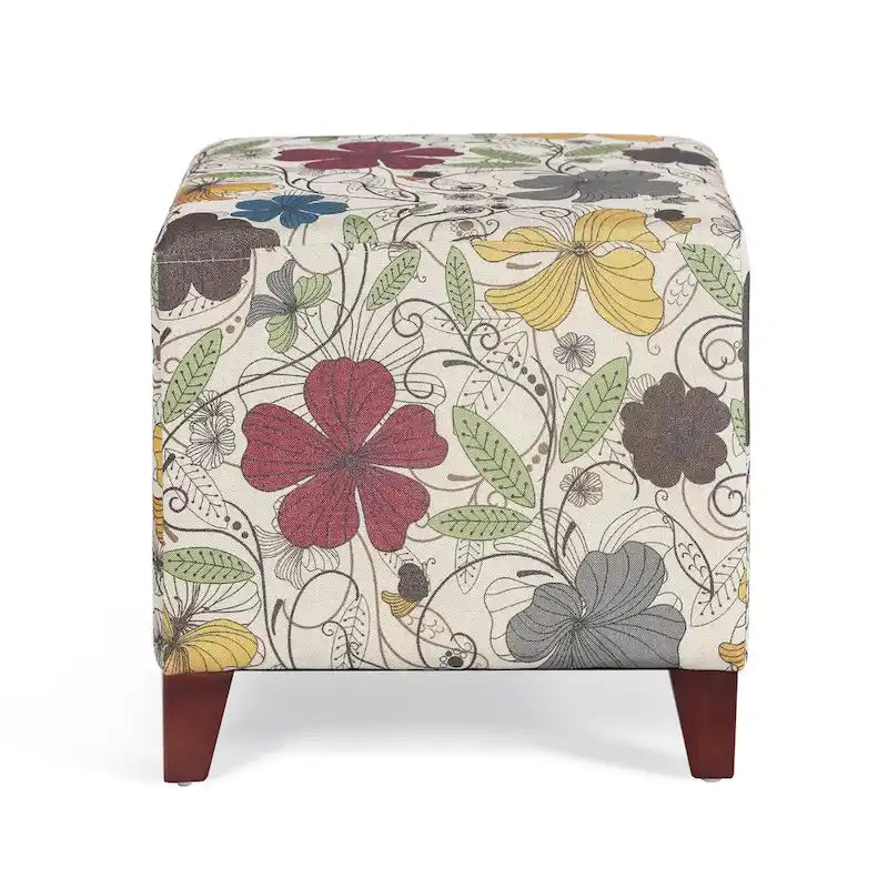 Pouffe Repose-pieds Cube de 41,4 cm, Taille Moyenne, Rembourré Multicolore