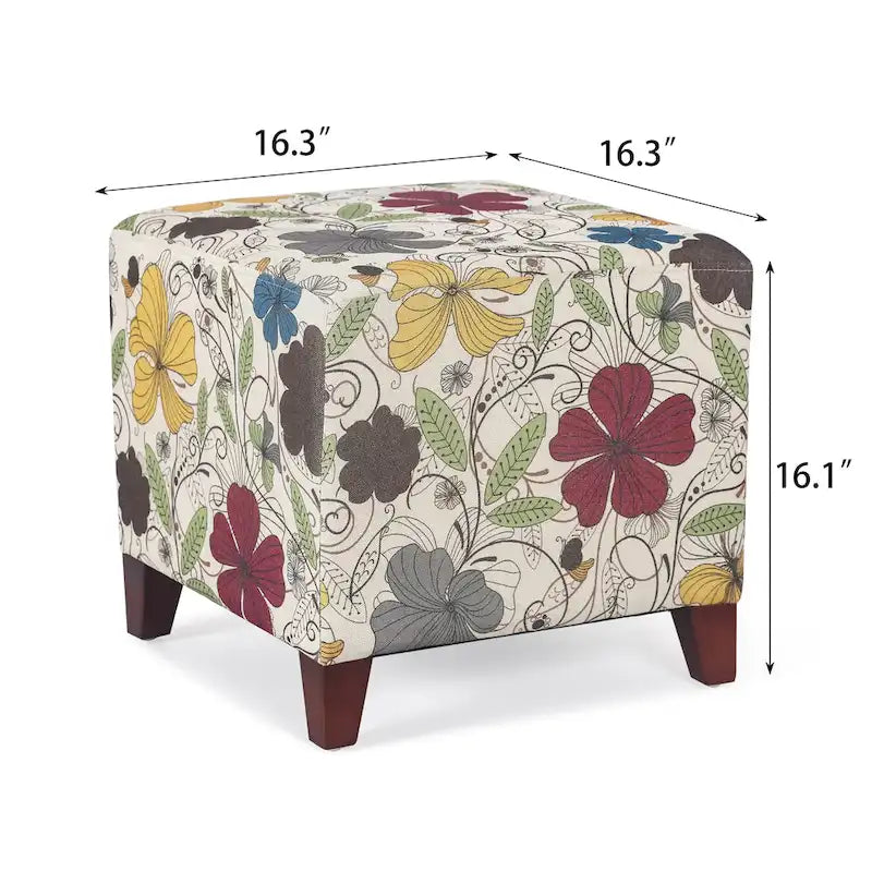 Pouffe Repose-pieds Cube de 41,4 cm, Taille Moyenne, Rembourré Multicolore