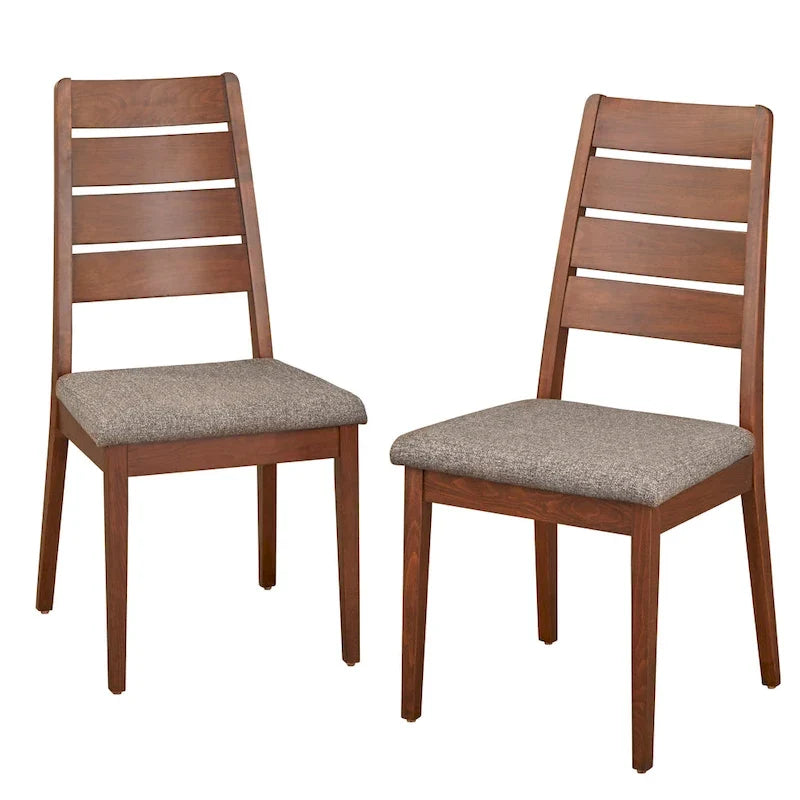 Lot de 2 chaises de salle à manger rembourrées, tissu gris foncé, style moderne