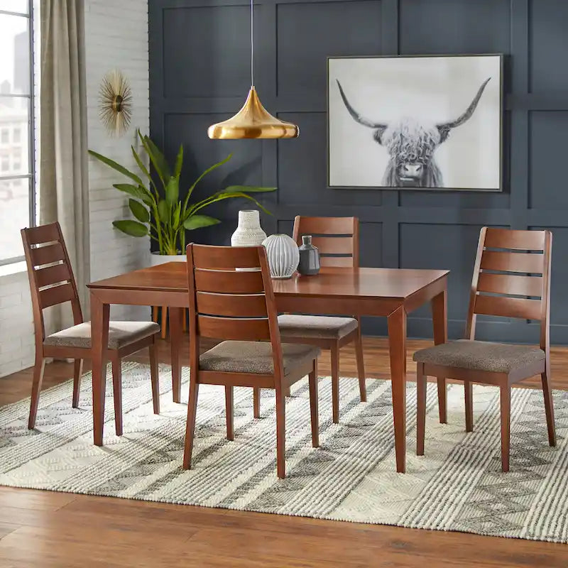 Lot de 2 chaises de salle à manger rembourrées, tissu gris foncé, style moderne