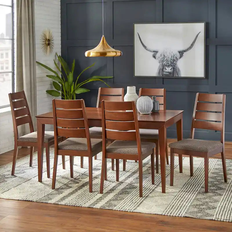 Lot de 2 chaises de salle à manger rembourrées, tissu gris foncé, style moderne