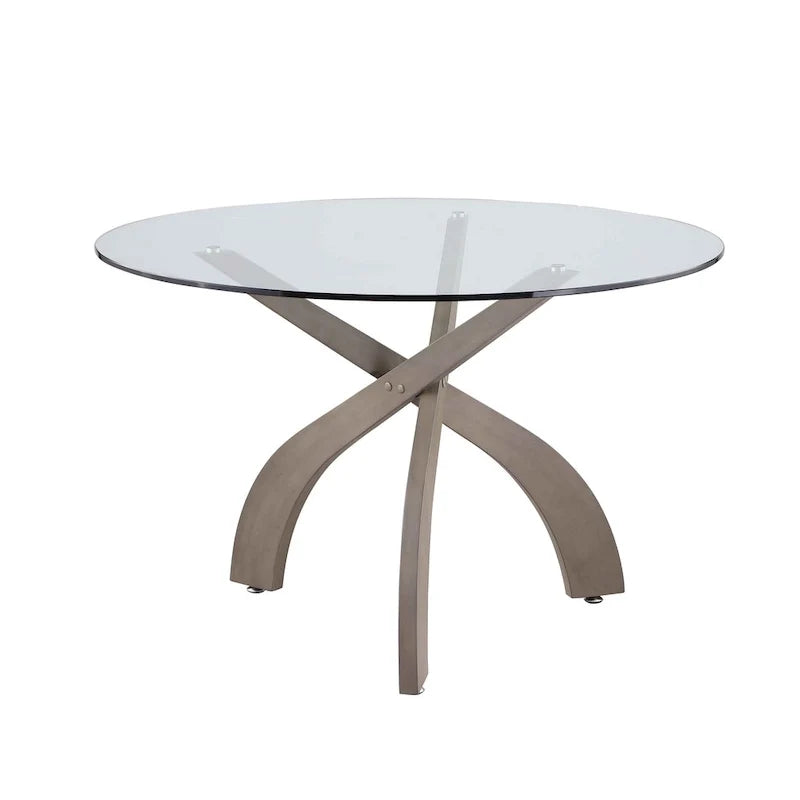 Table de salle à manger ronde Somette Pogo avec plateau en verre