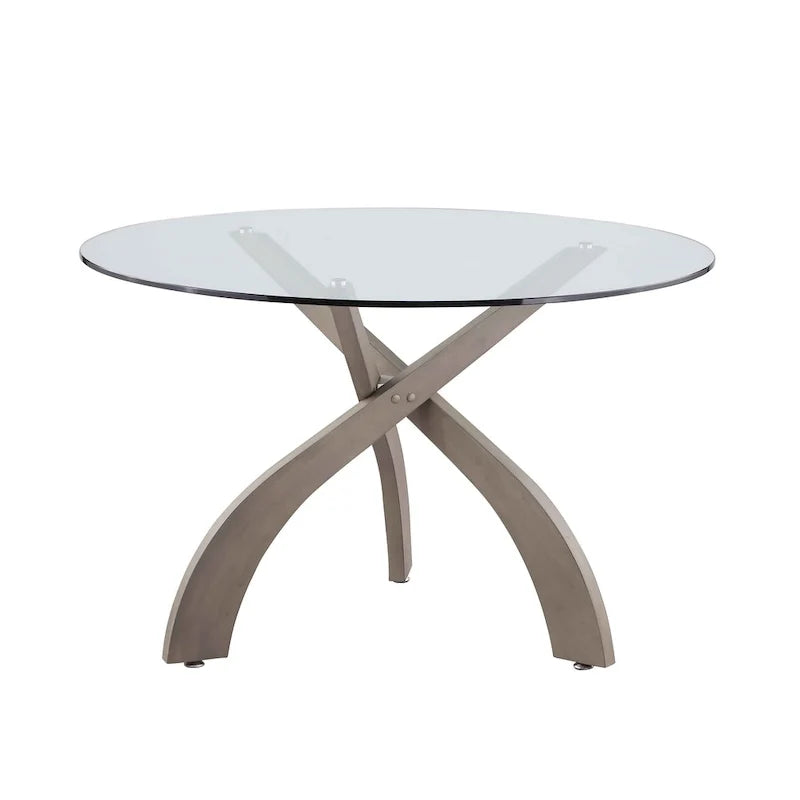 Table de salle à manger ronde Somette Pogo avec plateau en verre