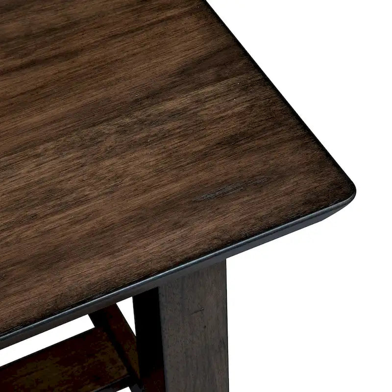 Table d'appoint rectangulaire, dessus en placage de bois coloris Bronze Spice, table de bout pour salon