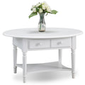 Table basse ronde de 27 pouces, plateau en marbre blanc, pied moderne en fer noir