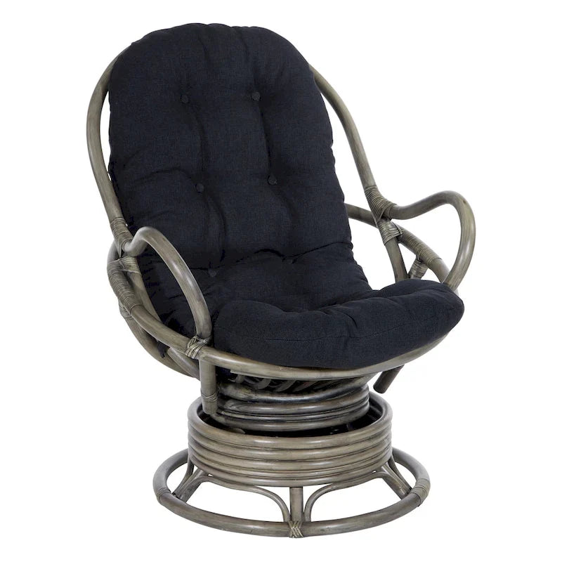 Fauteuil à bascule pivotant en rotin